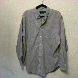 Lauren by Ralph Lauren gingham button down sz 17/L wedding guest business casual